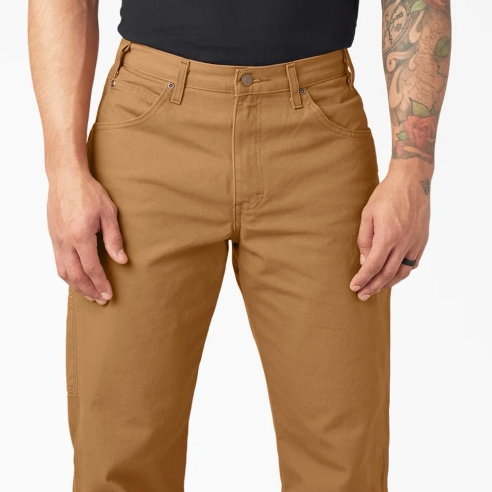 Dickies Relaxed Fit Duck Carpenter Pants Rinsed Brown Duck RBD Mens 42x30 NWT
